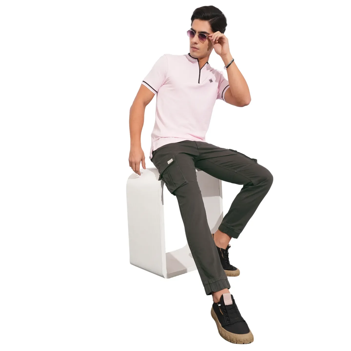 Charcoal Slim Fit Joggers For Men By Being Human Clothing - Image 4