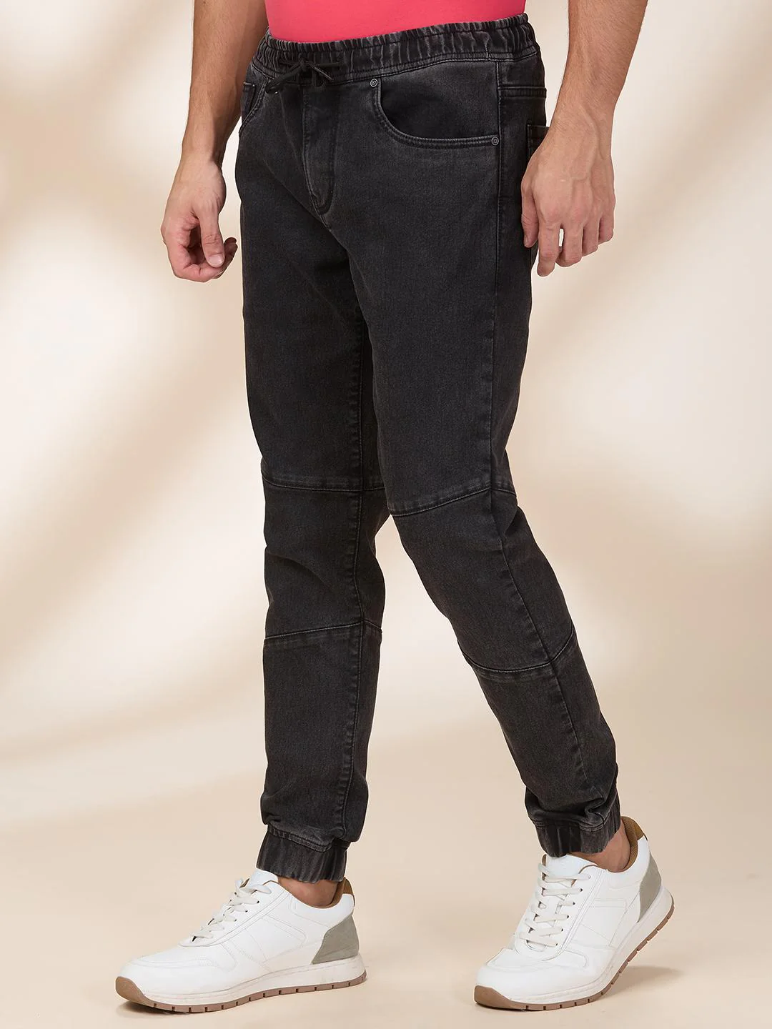 Grey Slim Fit Joggers For Men By Being Human Clothing - Image 2