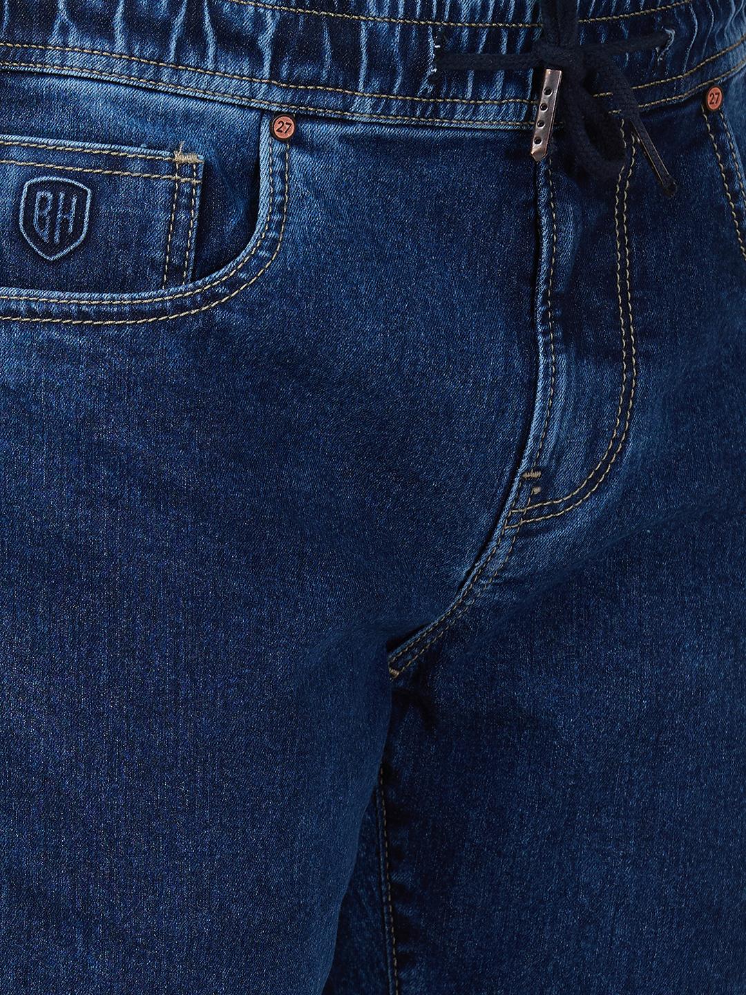 Blue Slim Fit Joggers For Men By Being Human Clothing - Image 4
