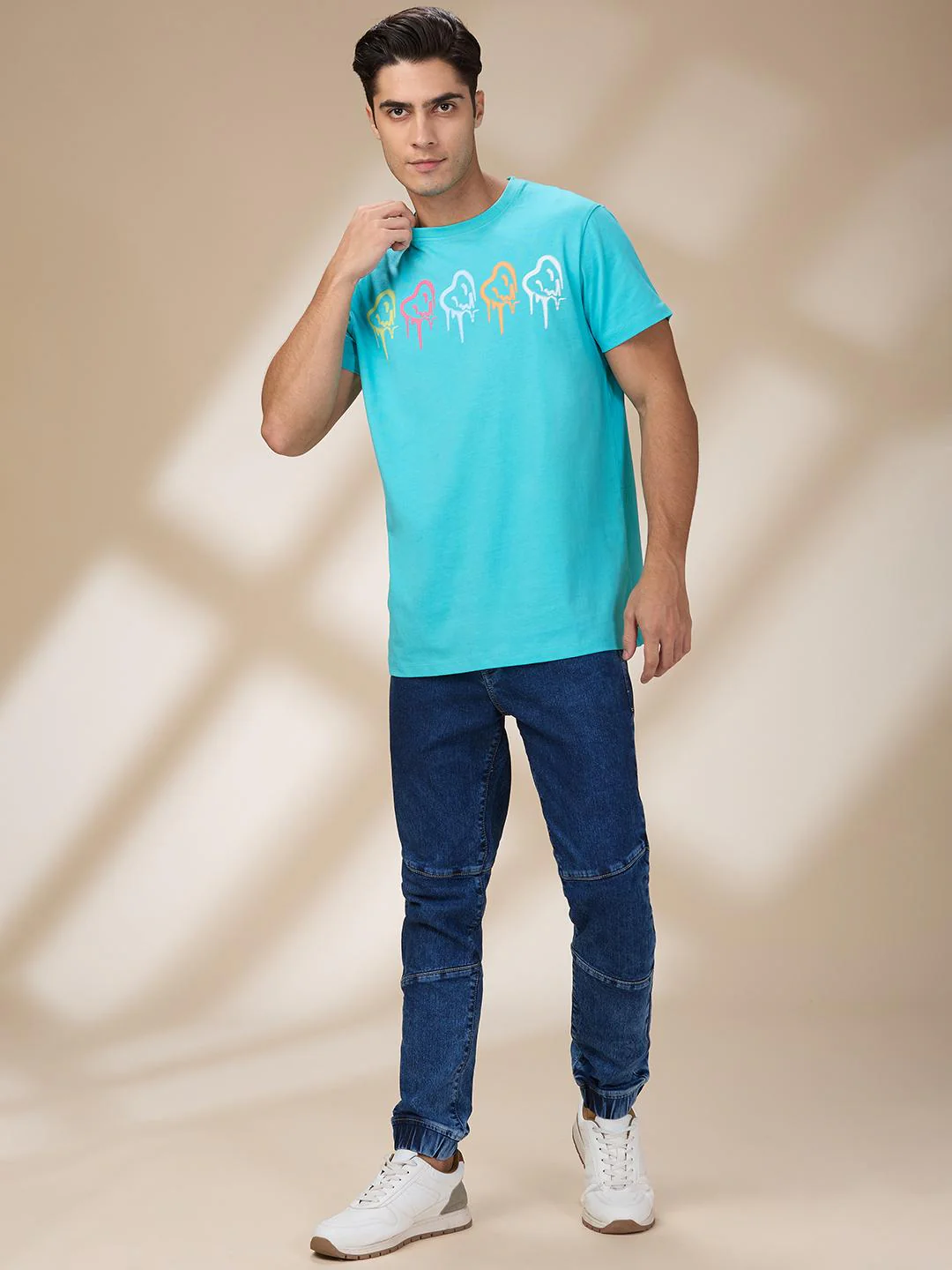 Blue Slim Fit Joggers For Men By Being Human Clothing - Image 5