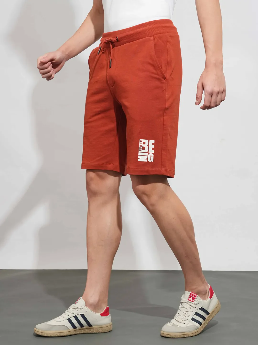Rust Regular Fit Shorts For Men By Being Human Clothing - Image 2