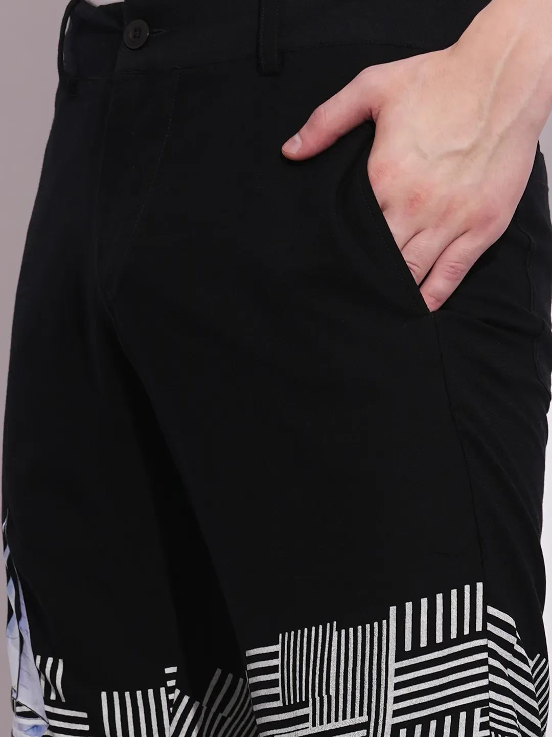 Black Regular Fit Shorts For Men By Being Human Clothing - Image 5