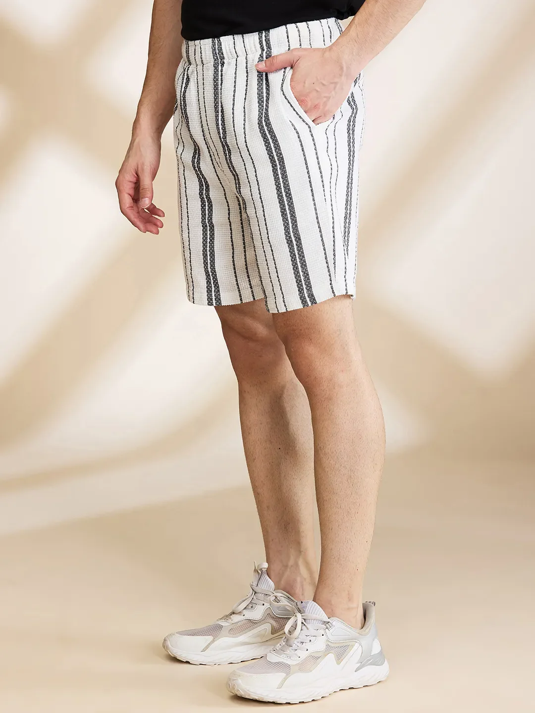 Grey Slim Fit Shorts For Men By Being Human Clothing - Image 4