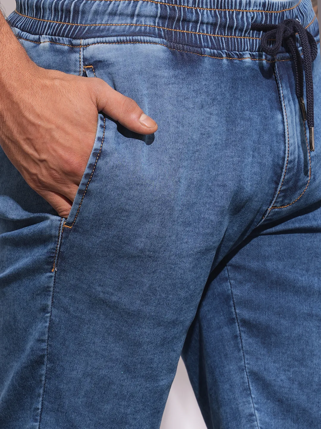 Blue Regular Fit Shorts For Men By Being Human Clothing - Image 5