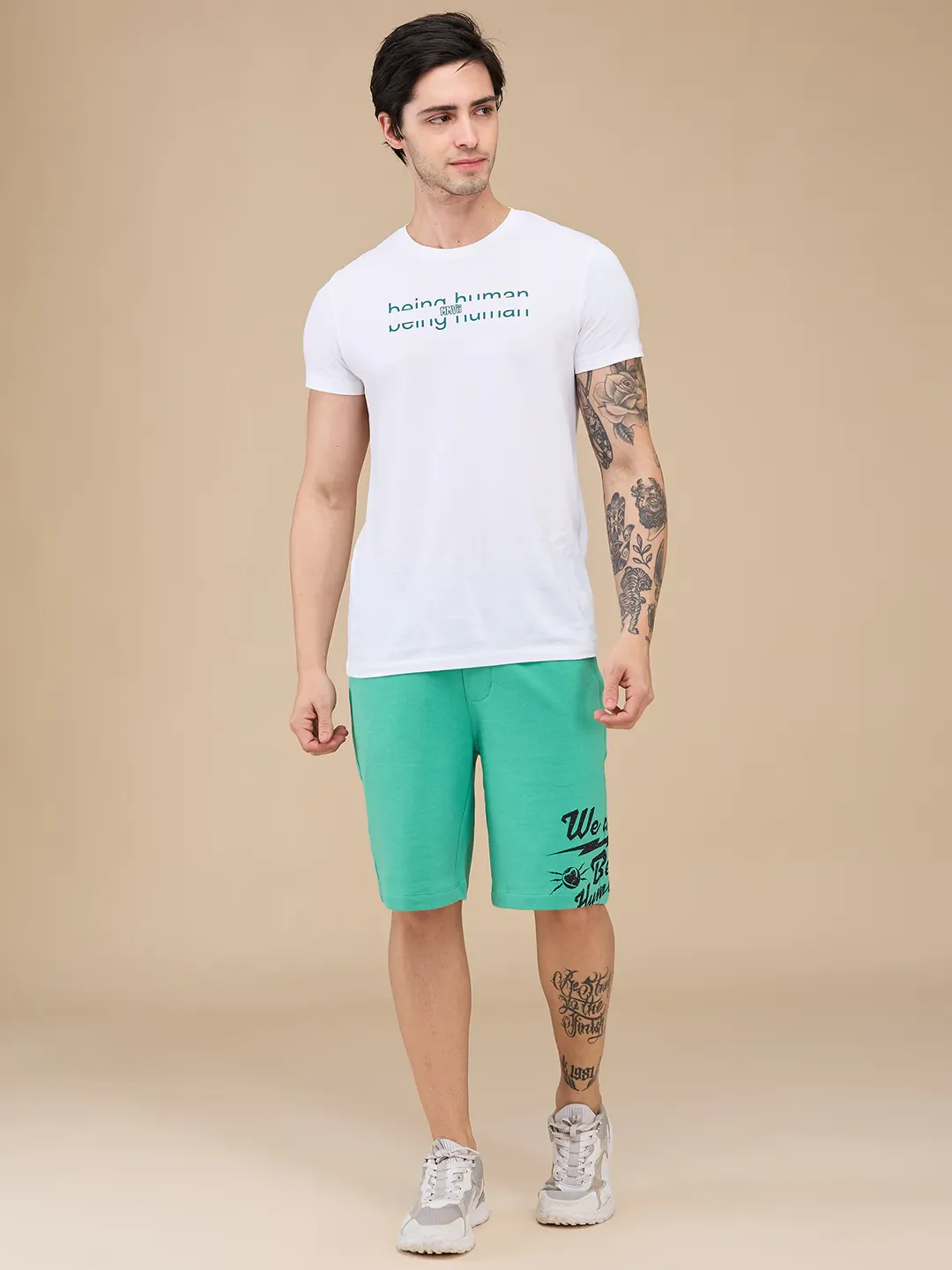 Green Shorts Fit Men's Shorts by Being Human Clothing - Image 2