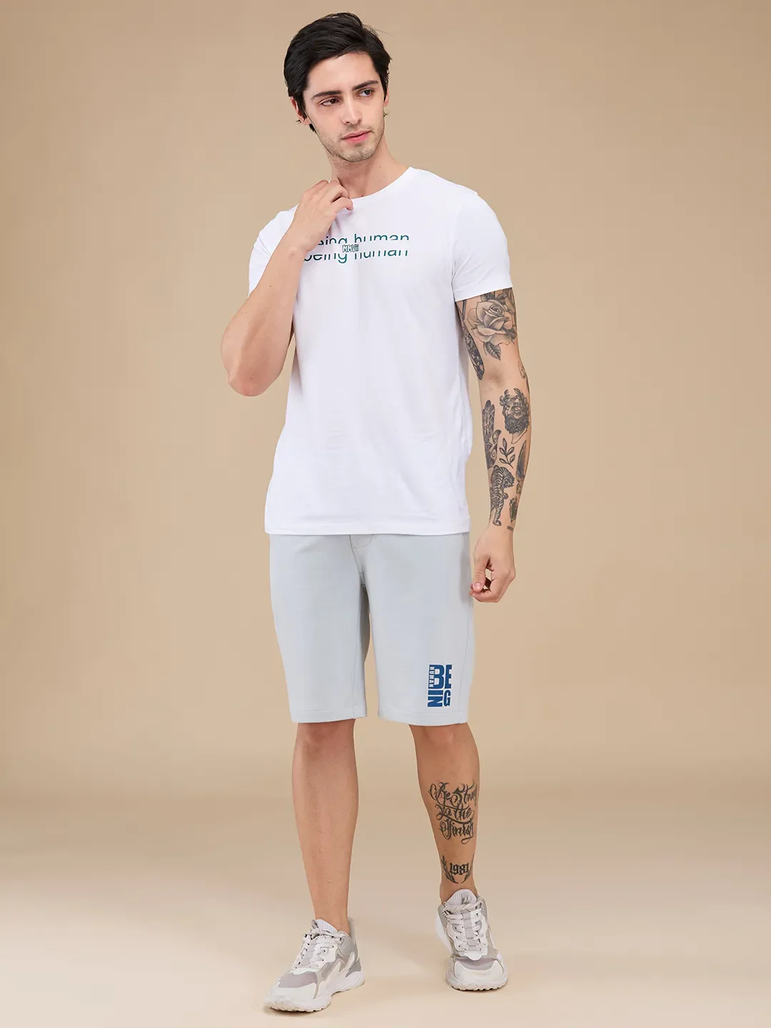 Grey Shorts Fit Men's Shorts by Being Human Clothing - Image 2