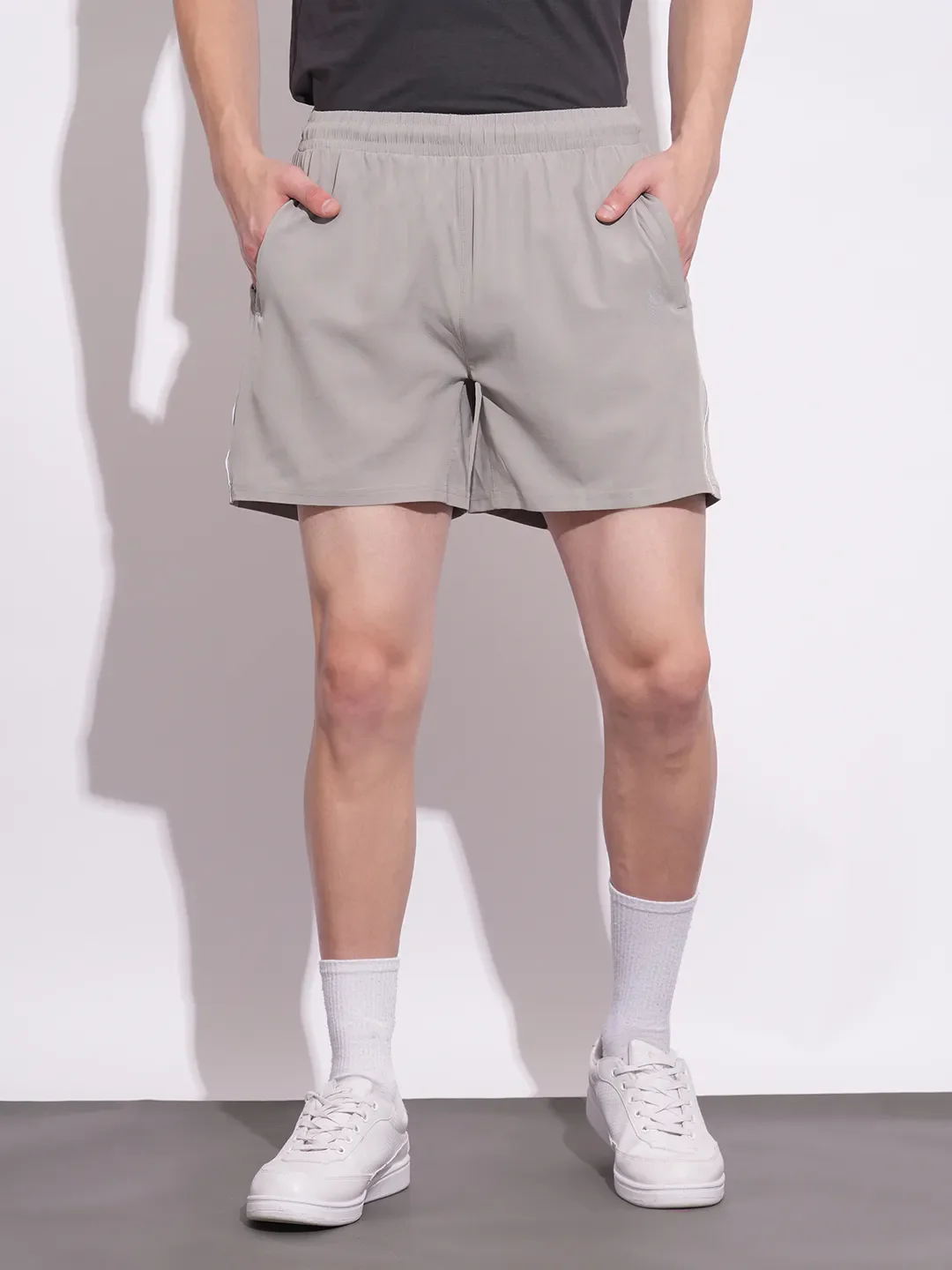 Grey Relax Fit Men's Shorts by Being Human Clothing