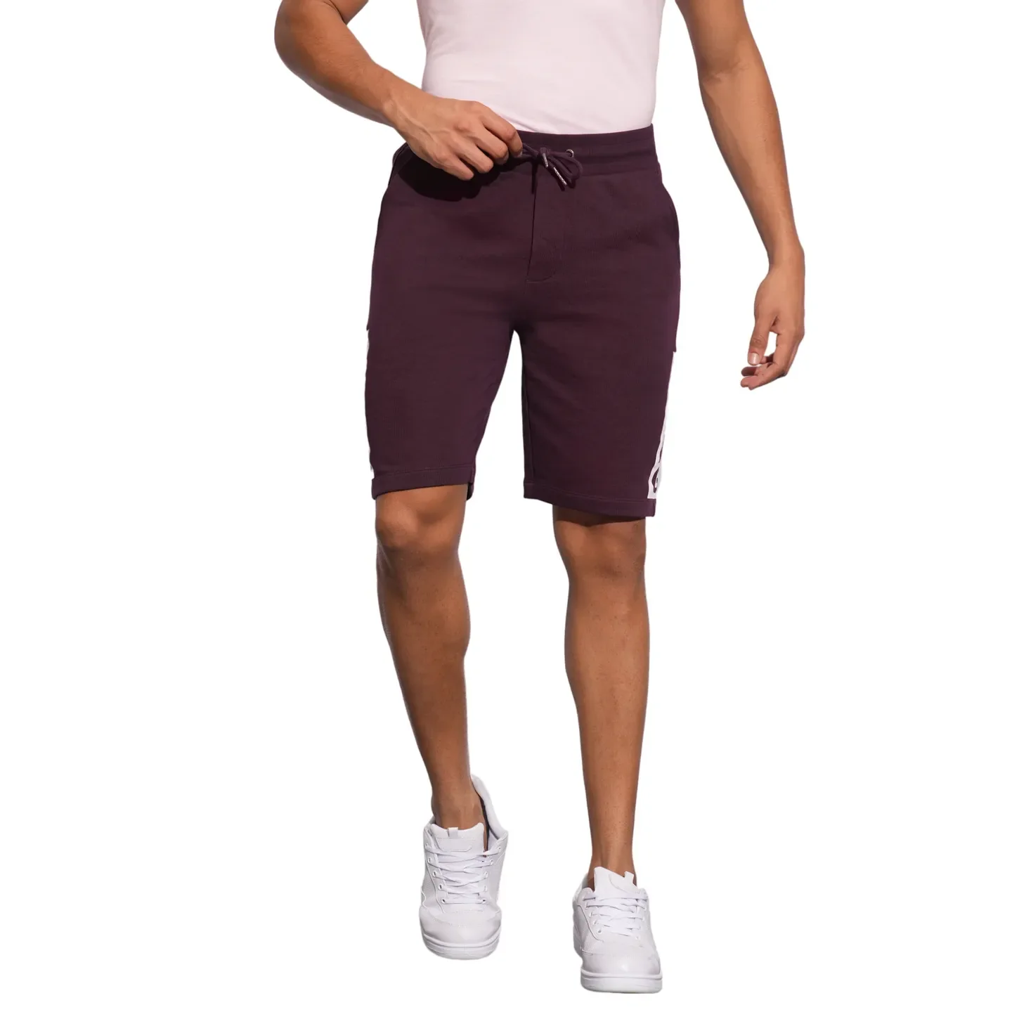 Wine Regular Fit Shorts For Men By Being Human Clothing - Image 3