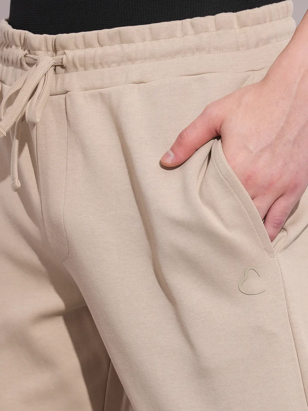 Beige Regular Fit Track Pants For Men By Being Human Clothing - Image 5