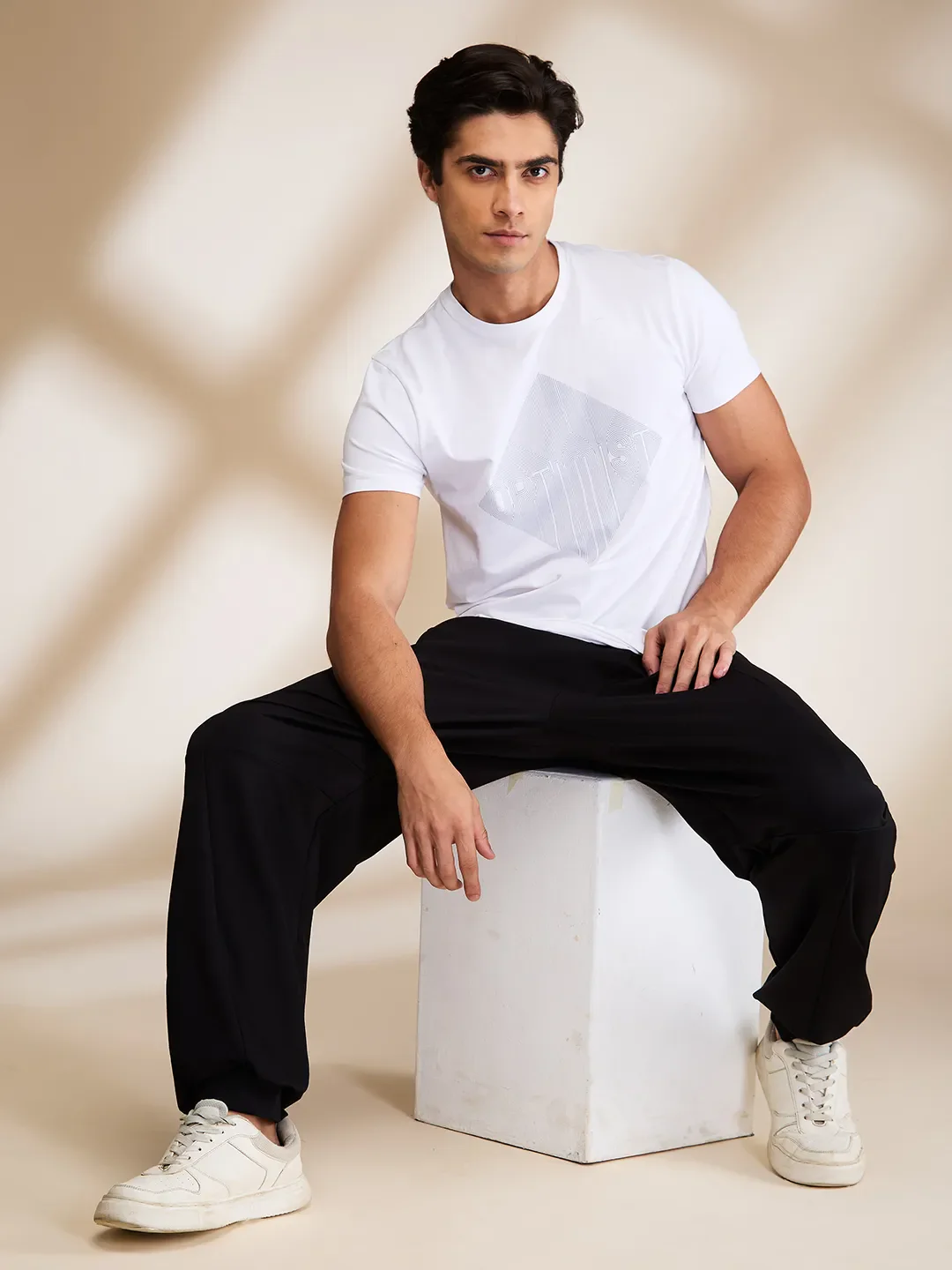 Black Slim Fit Track Pants For Men By Being Human Clothing - Image 6