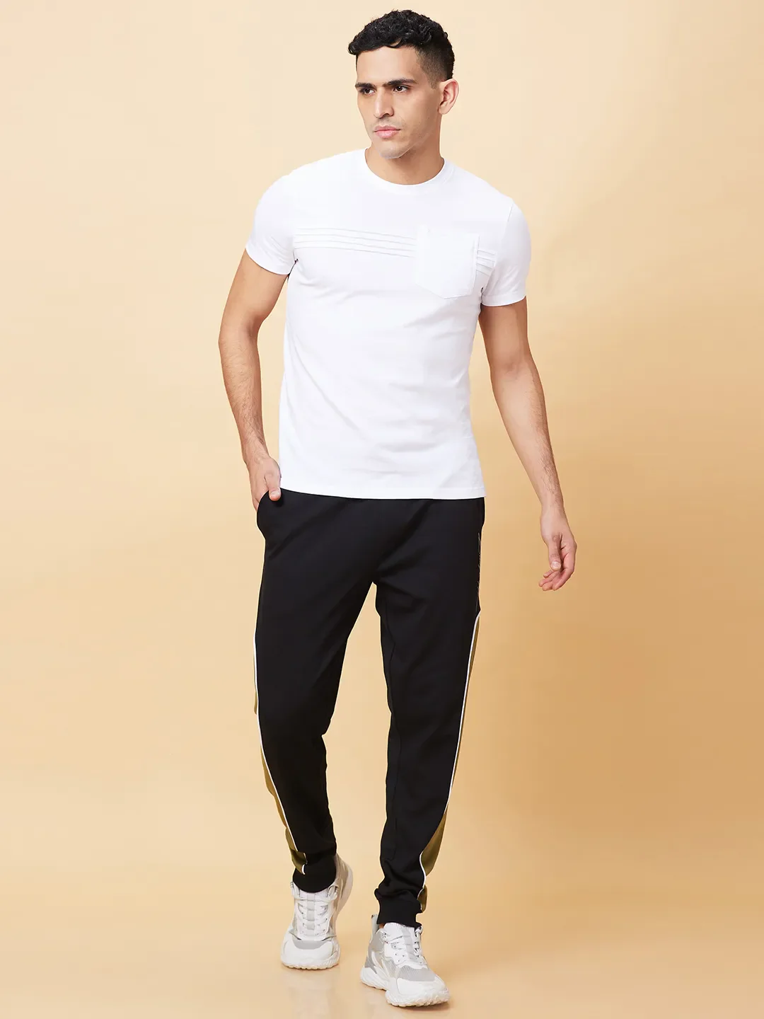 Black Regular fit Men's Track Pants by Being Human Clothing - Image 2