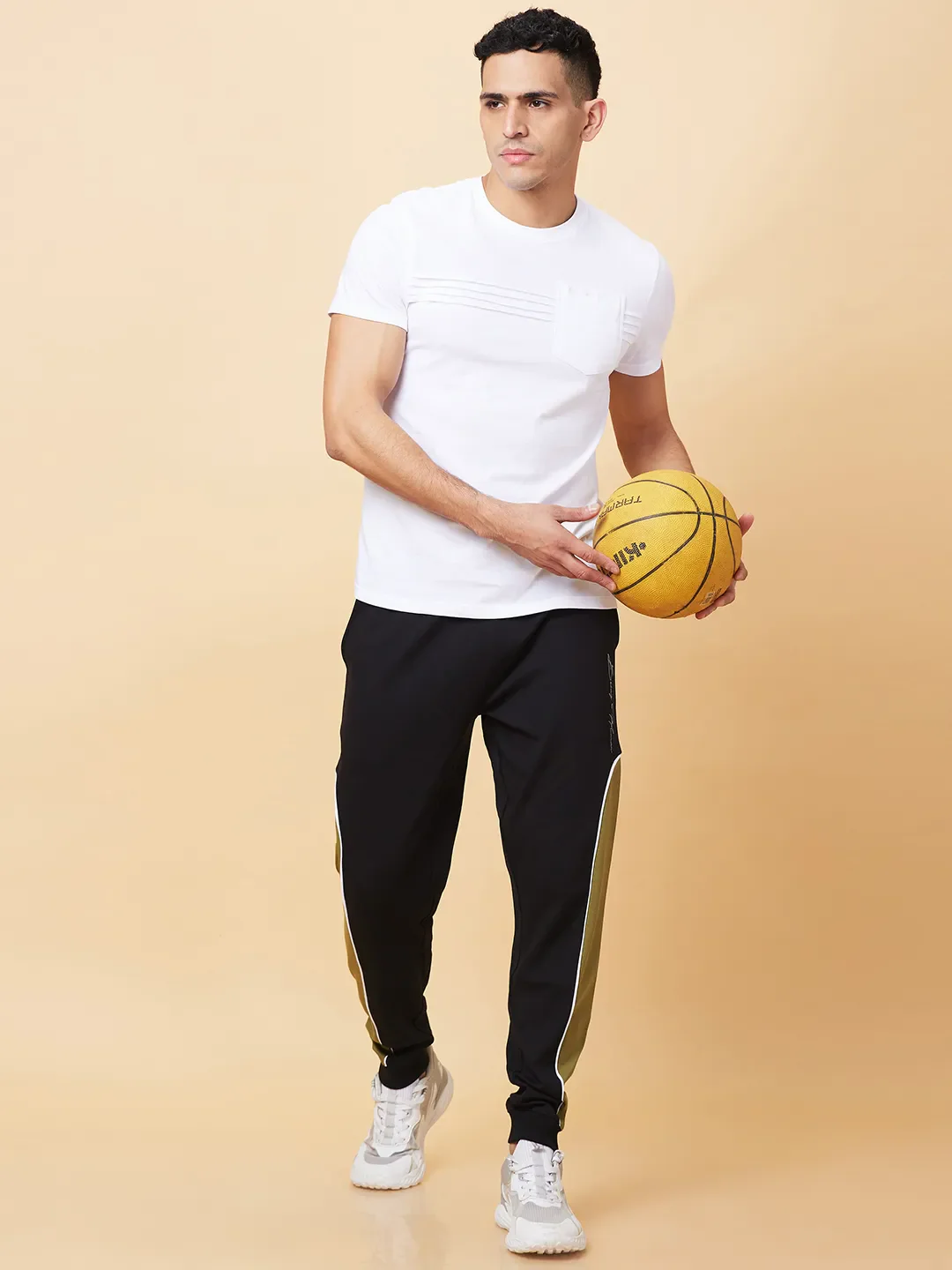 Black Regular fit Men's Track Pants by Being Human Clothing - Image 6