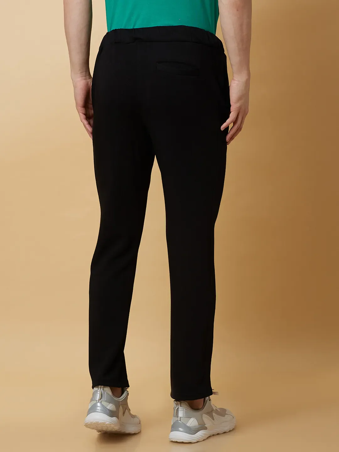 Black Regular fit Men's Track Pants by Being Human Clothing - Image 4
