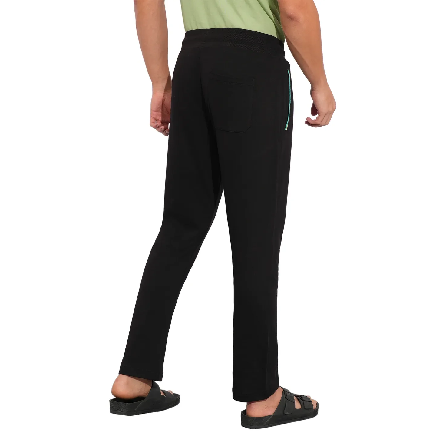 Black Regular Fit Track Pants For Men By Being Human Clothing - Image 3