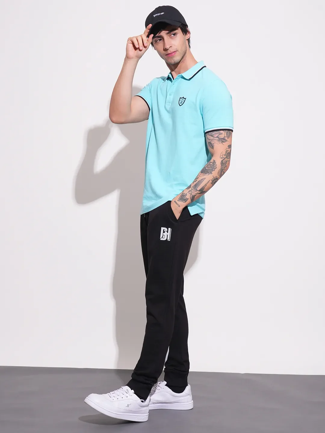 Black Regular fit Men's Track Pants by Being Human Clothing - Image 4