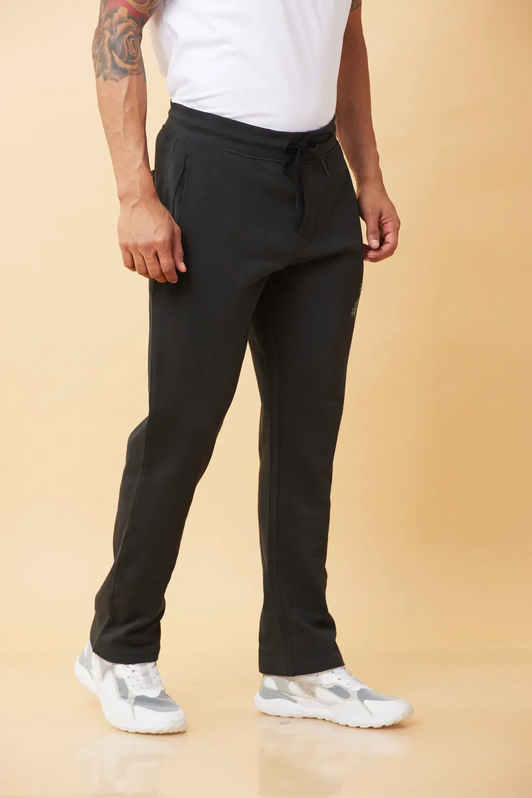 Charcoal Regular Straight Fit Track Pants For Men By Being Human Clothing - Image 3