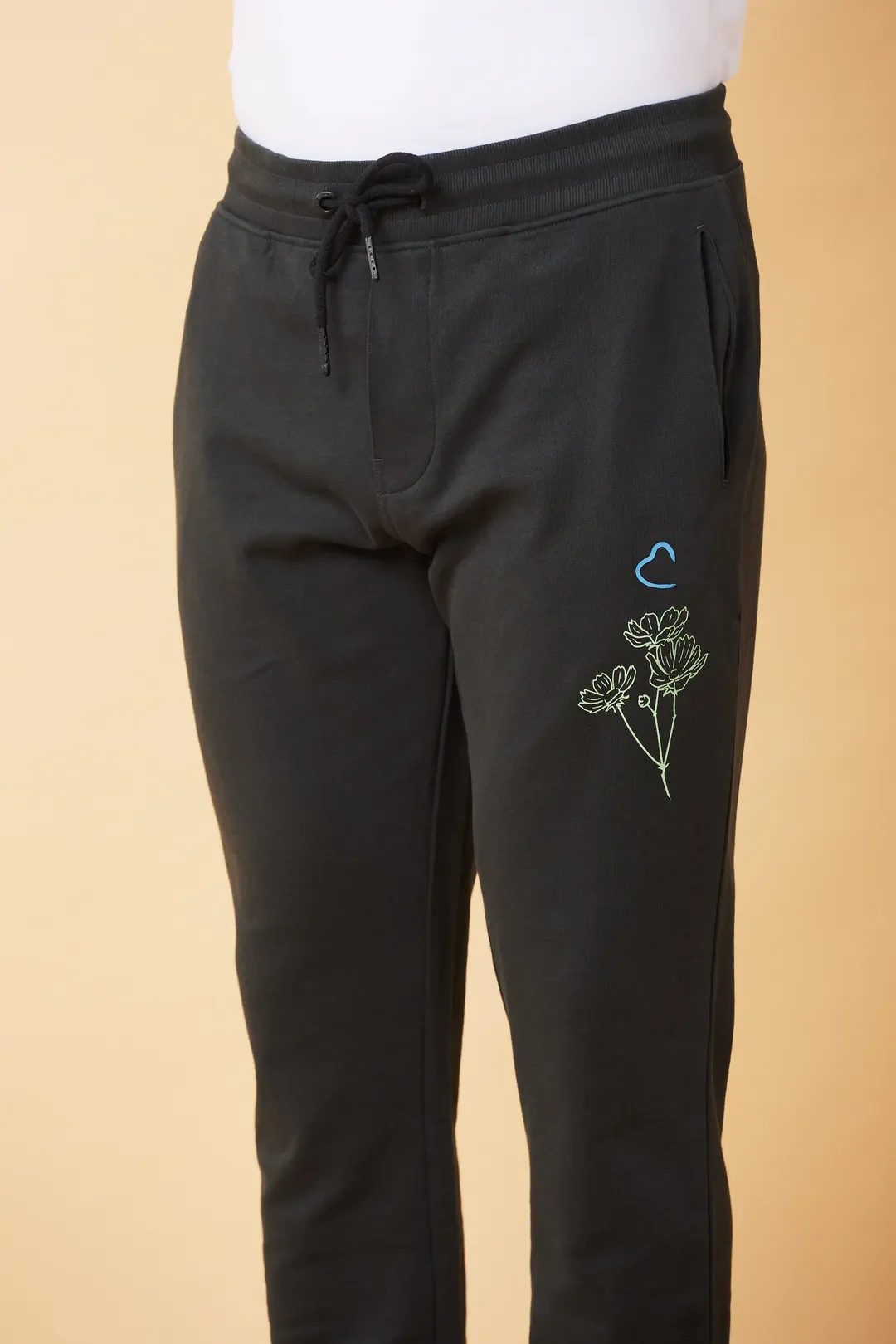 Charcoal Regular Straight Fit Track Pants For Men By Being Human Clothing - Image 4