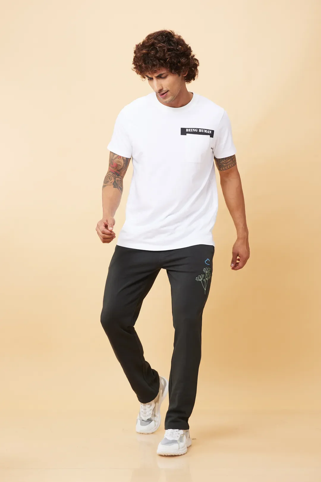 Charcoal Regular Straight Fit Track Pants For Men By Being Human Clothing - Image 6