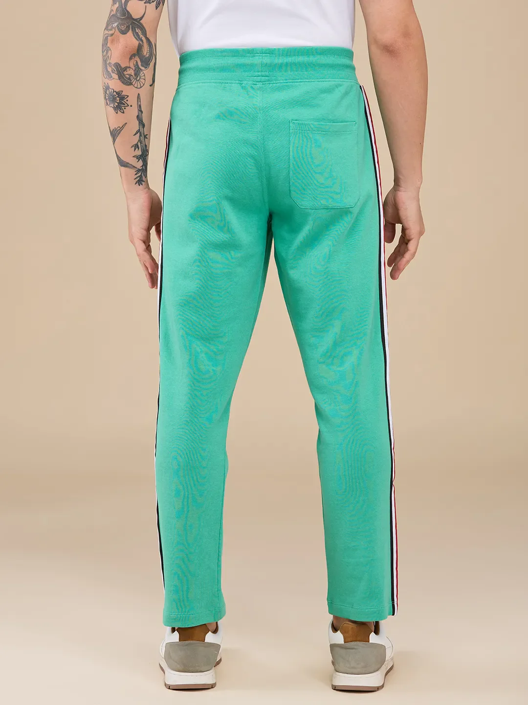 Green Regular Fit Track Pants For Men By Being Human Clothing - Image 3