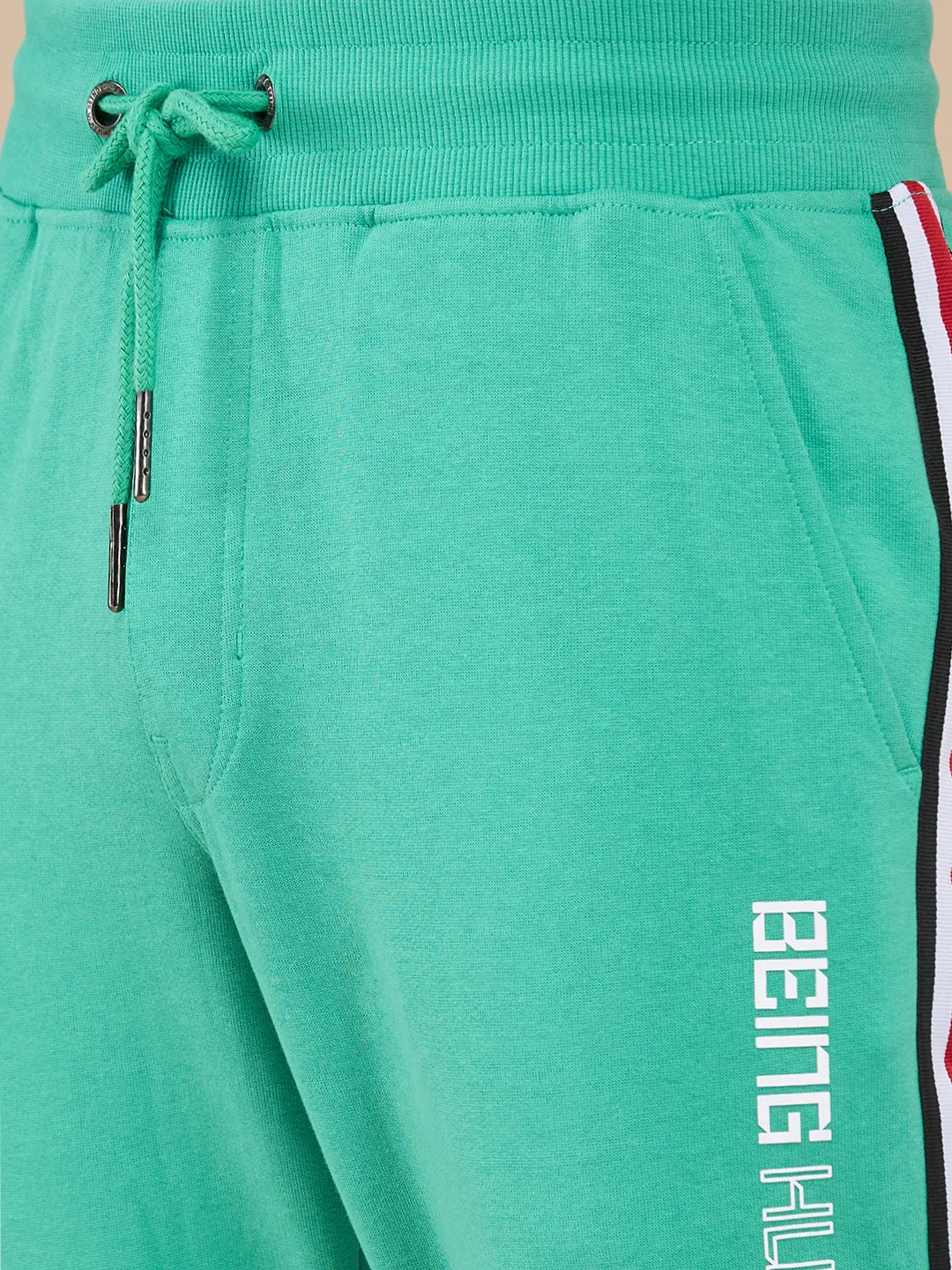Green Regular Fit Track Pants For Men By Being Human Clothing - Image 5