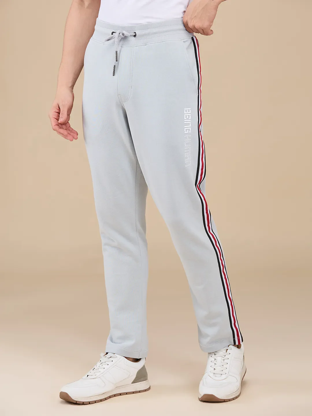 Grey Regular fit Men's Track Pants by Being Human Clothing - Image 4