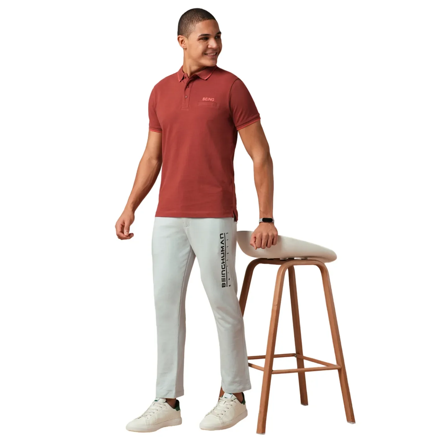 Grey Regular fit Men's Track Pants by Being Human Clothing - Image 4