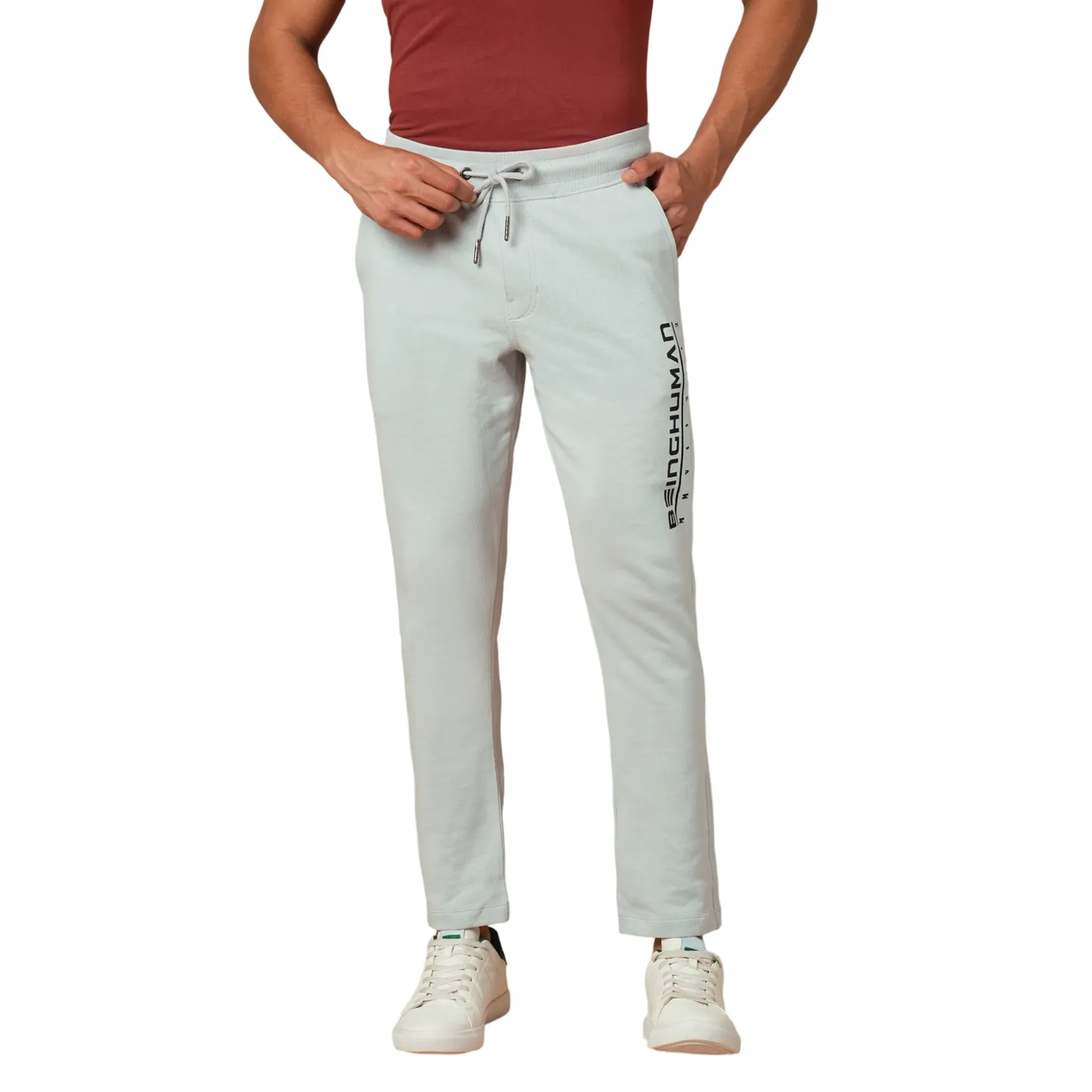 Grey Regular fit Men's Track Pants by Being Human Clothing - Image 5