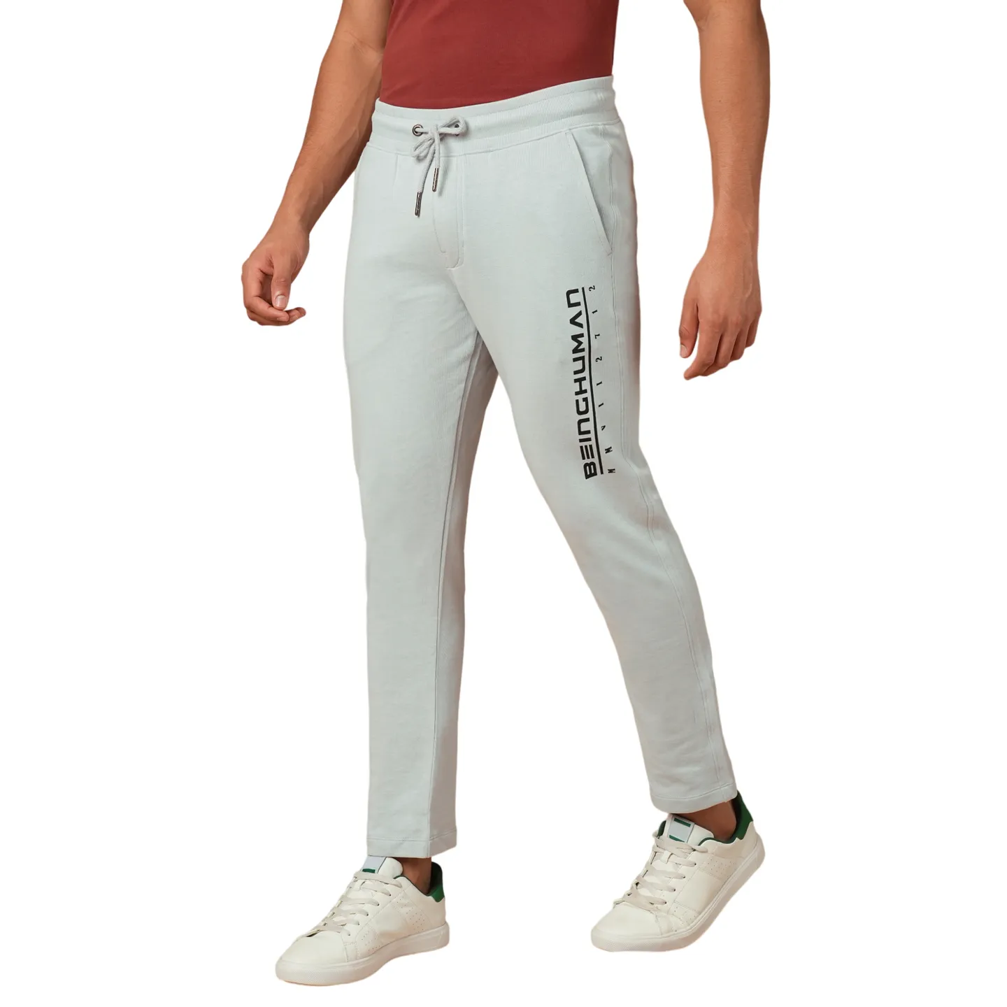 Grey Regular fit Men's Track Pants by Being Human Clothing - Image 6