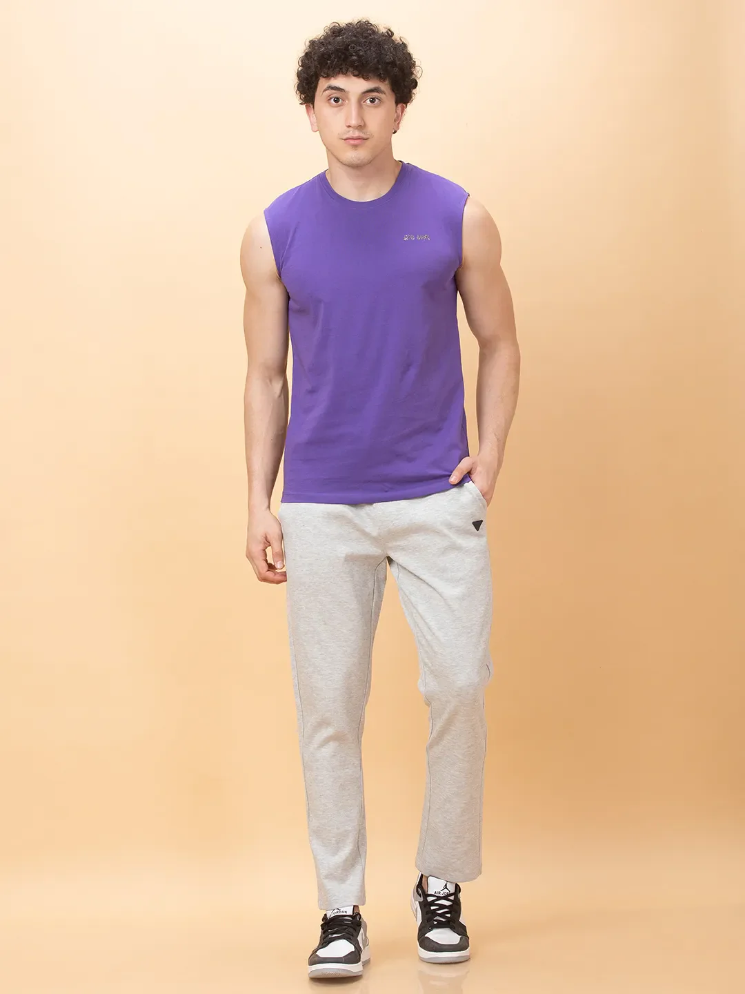 Grey Regular Fit Track Pants For Men By Being Human Clothing - Image 2