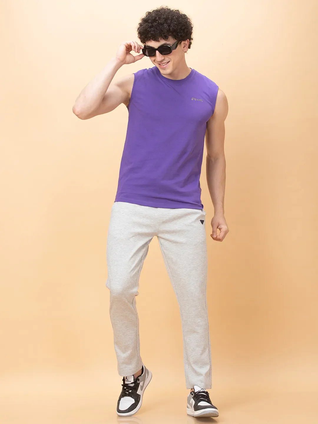 Grey Regular Fit Track Pants For Men By Being Human Clothing - Image 6