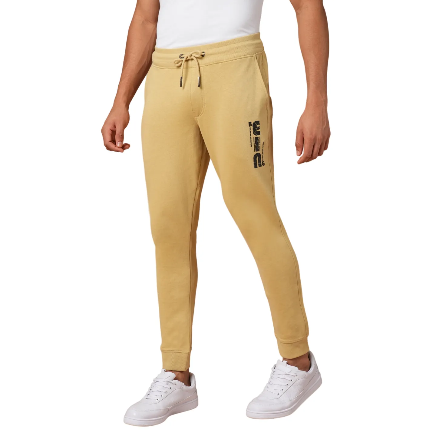 Khaki Regular fit Men's Track Pants by Being Human Clothing - Image 6