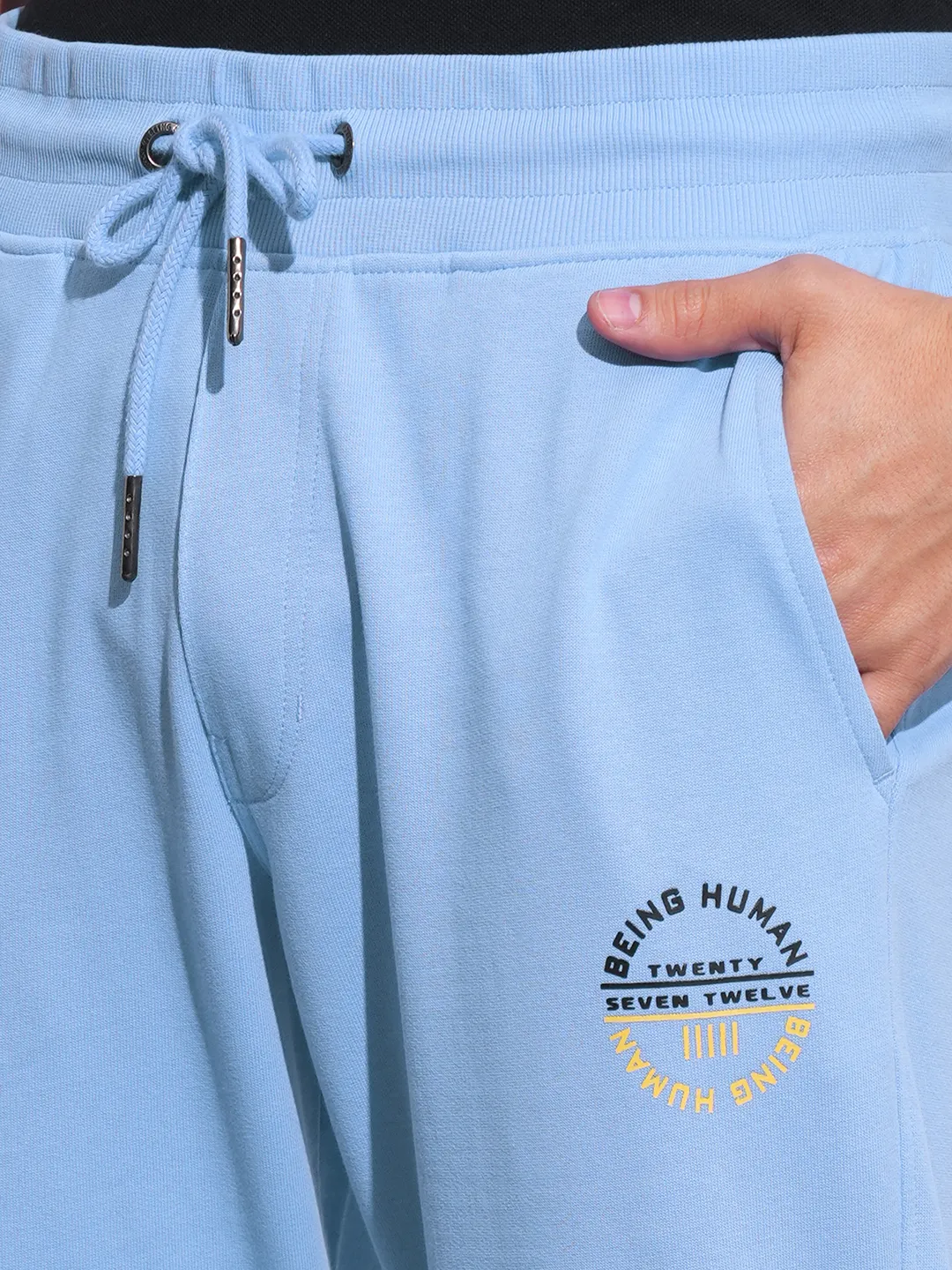 Blue Regular fit Men's Track Pants by Being Human Clothing - Image 6