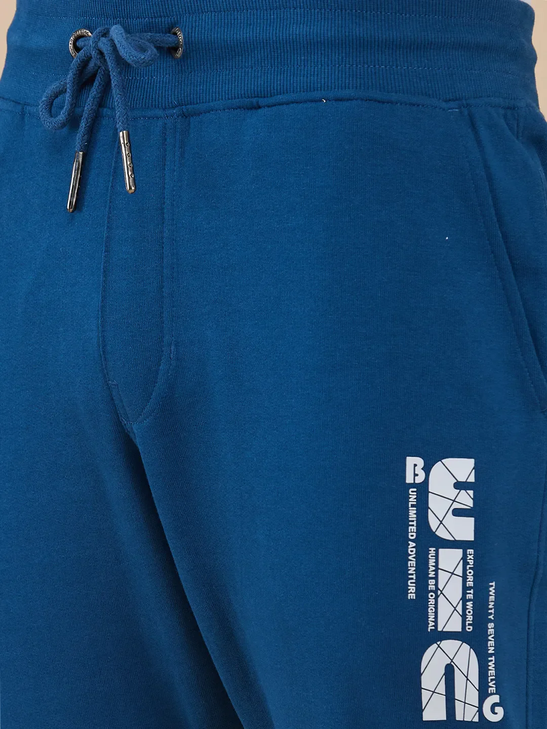Blue Regular fit Men's Track Pants by Being Human Clothing - Image 5