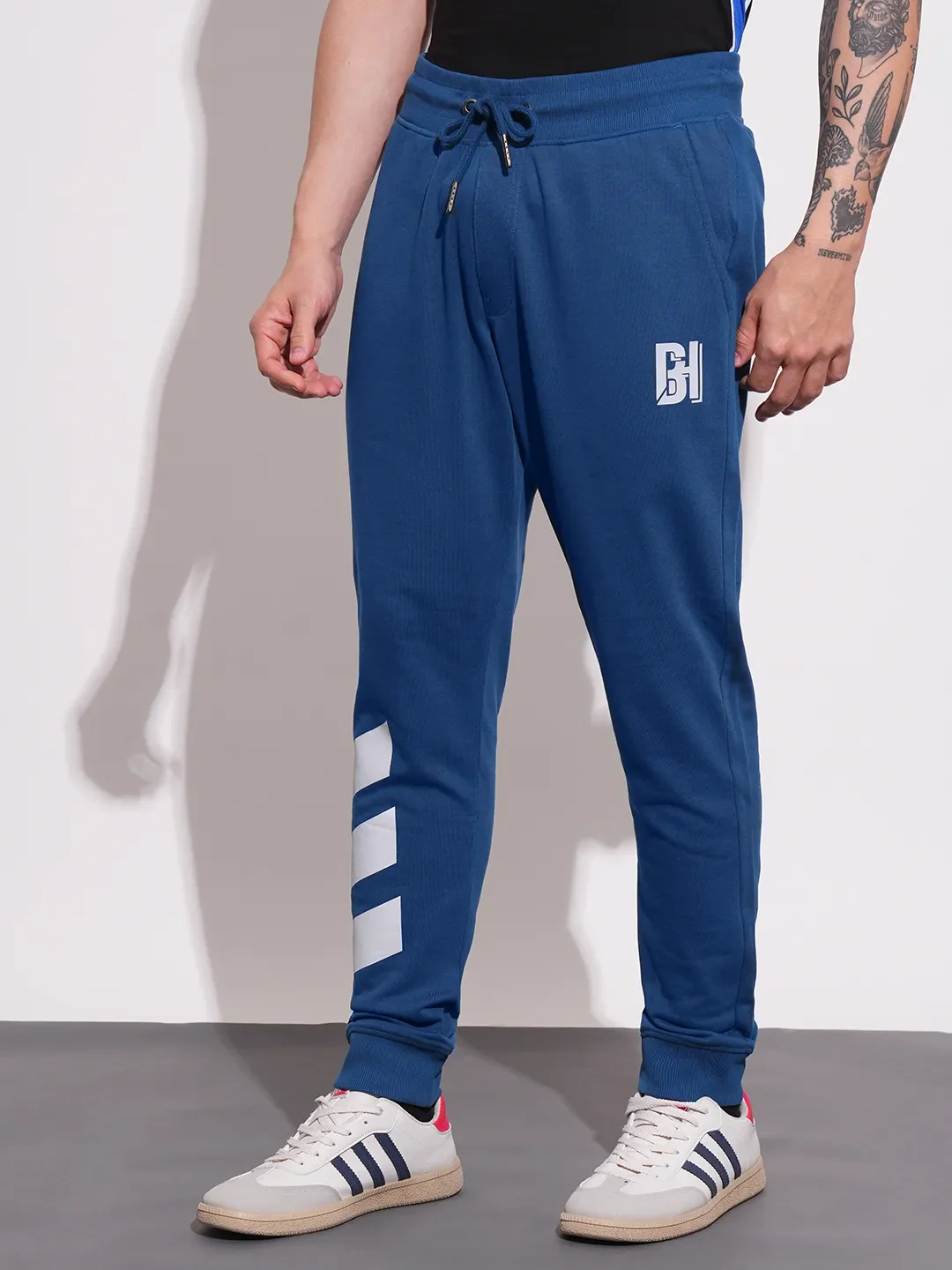 Blue Regular fit Men's Track Pants by Being Human Clothing - Image 2