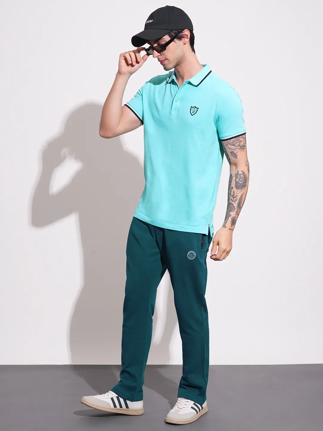 Blue Regular fit Men's Track Pants by Being Human Clothing - Image 4