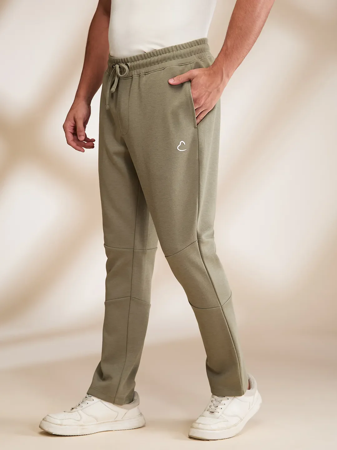 Olive Regular Fit Track Pants For Men By Being Human Clothing - Image 4