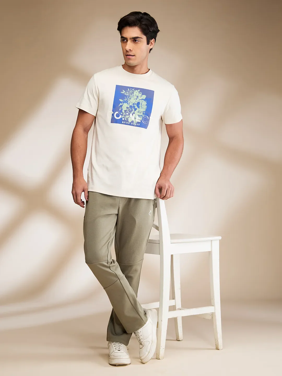 Olive Regular Fit Track Pants For Men By Being Human Clothing - Image 6