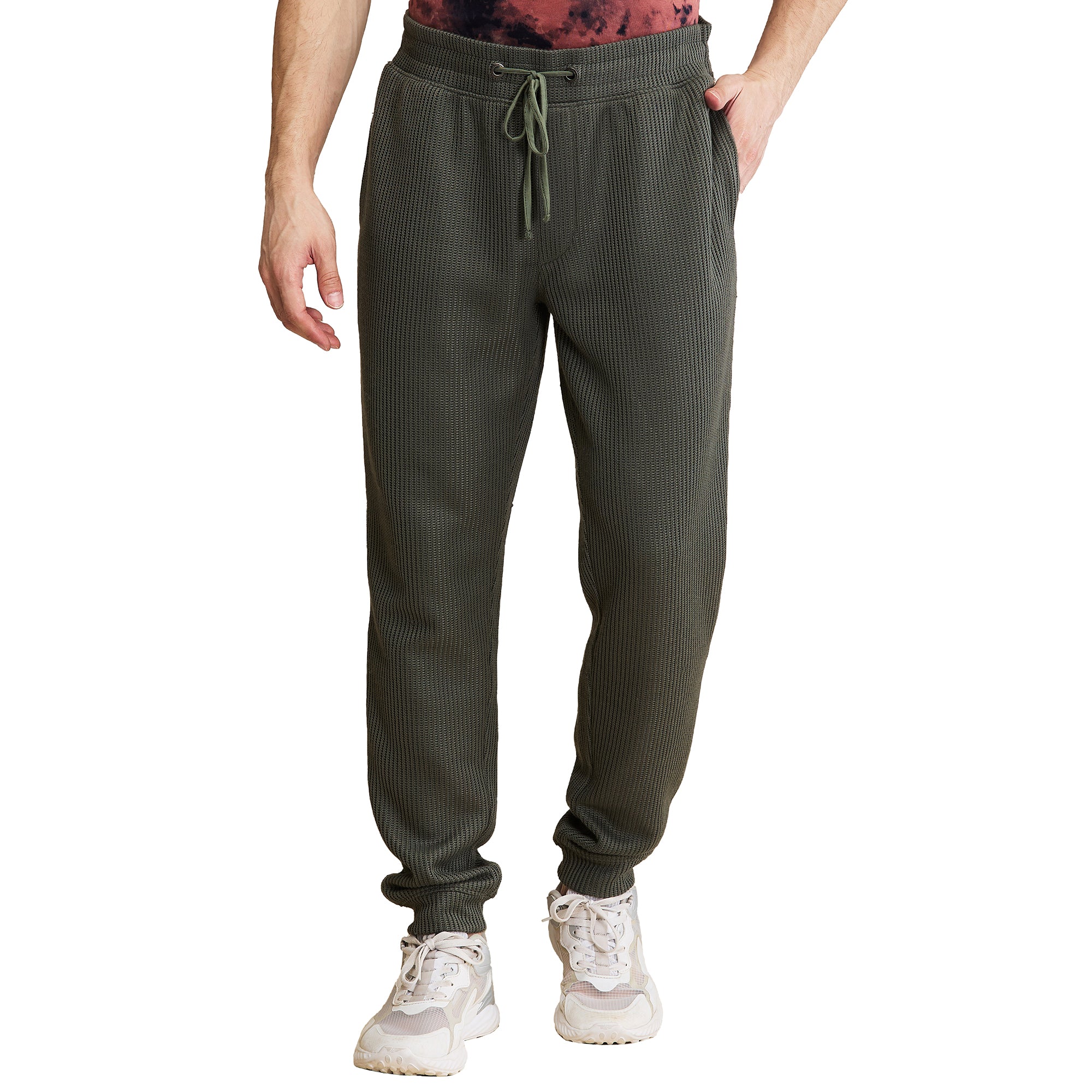 Olive Regular Fit Track Pants For Men By Being Human Clothing