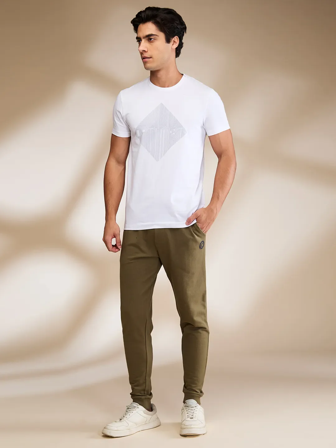 Olive Regular fit Men's Track Pants by Being Human Clothing - Image 2
