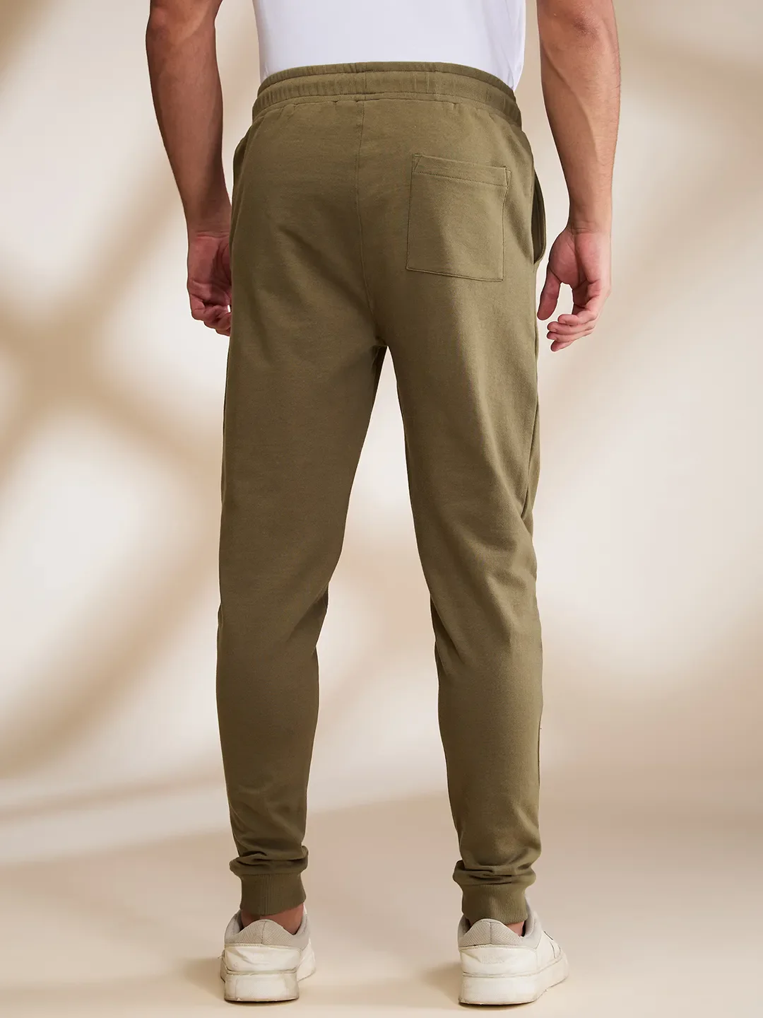Olive Regular fit Men's Track Pants by Being Human Clothing - Image 3