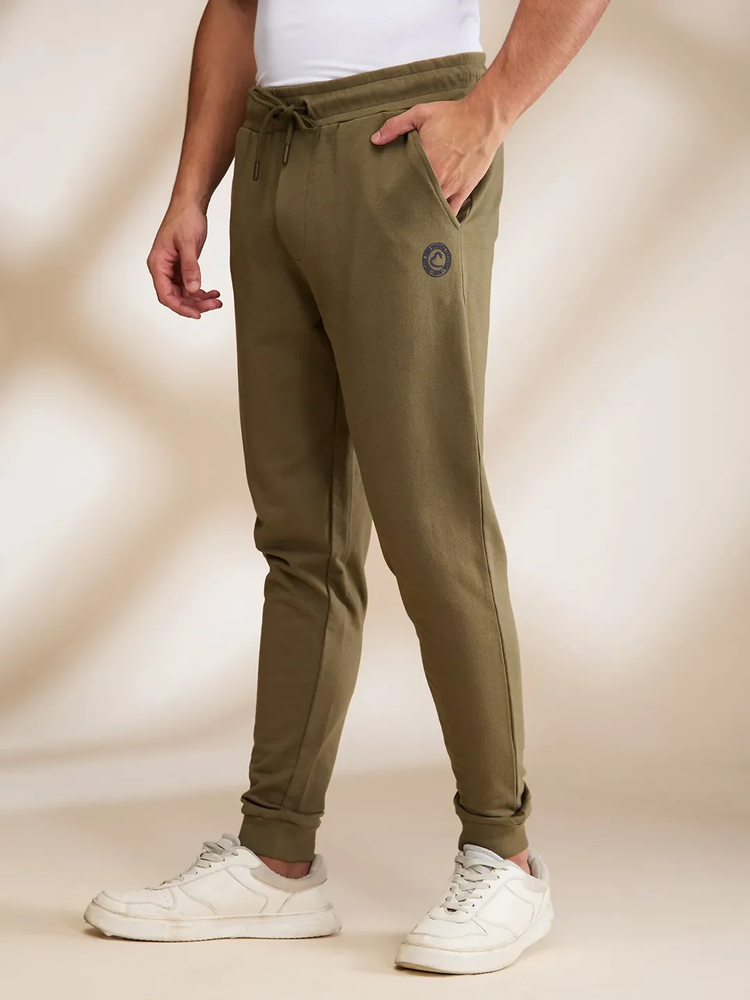 Olive Regular fit Men's Track Pants by Being Human Clothing - Image 4