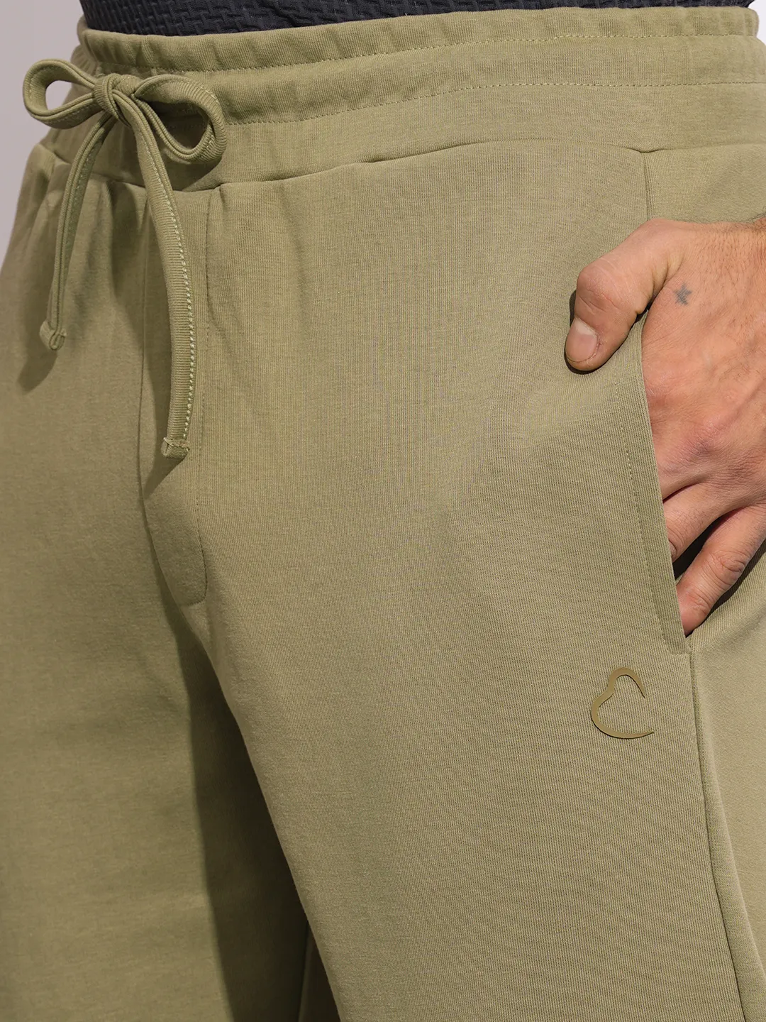 Olive Regular Fit Track Pants For Men By Being Human Clothing - Image 5