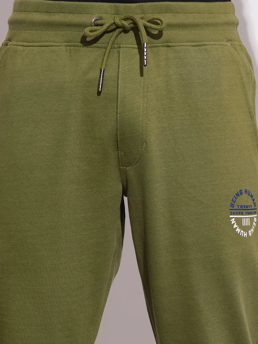 Olive Regular fit Men's Track Pants by Being Human Clothing - Image 5