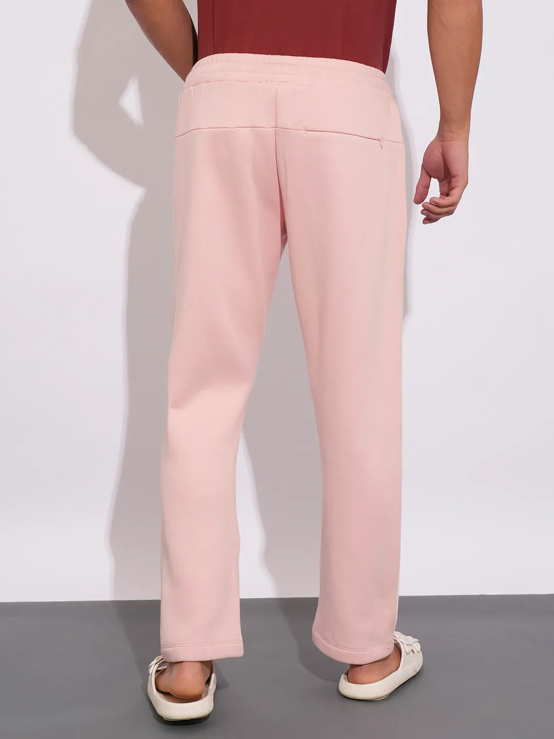 Pink Regular Fit Track Pants For Men By Being Human Clothing - Image 3