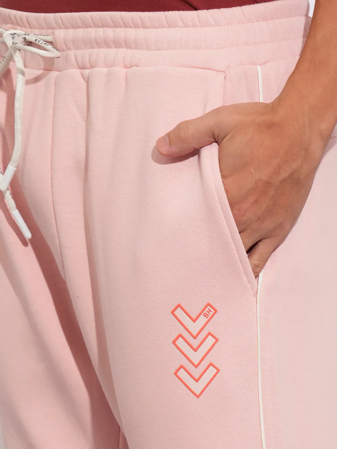 Pink Regular Fit Track Pants For Men By Being Human Clothing - Image 6
