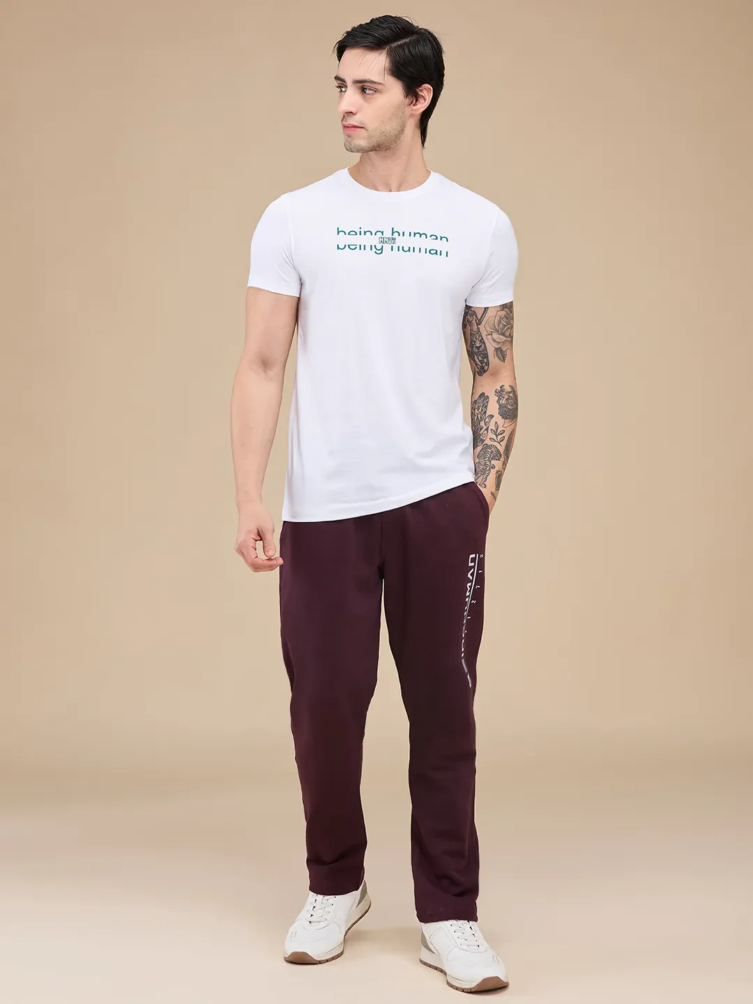 Red Regular fit Men's Track Pants by Being Human Clothing - Image 2