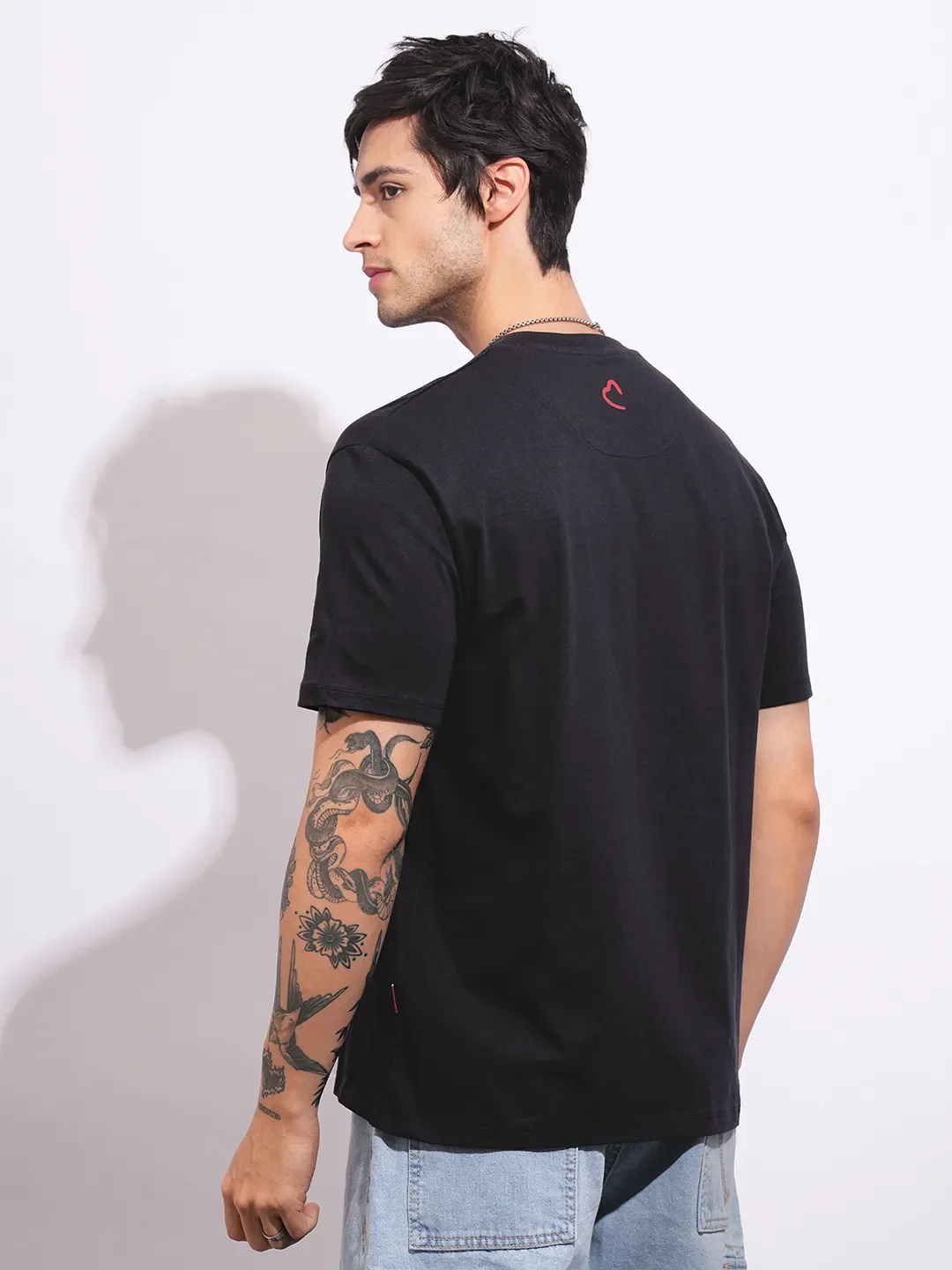 Captain America Charcoal Easy Fit Round Neck Men's T-Shirt by Being Human Clothing - Image 3