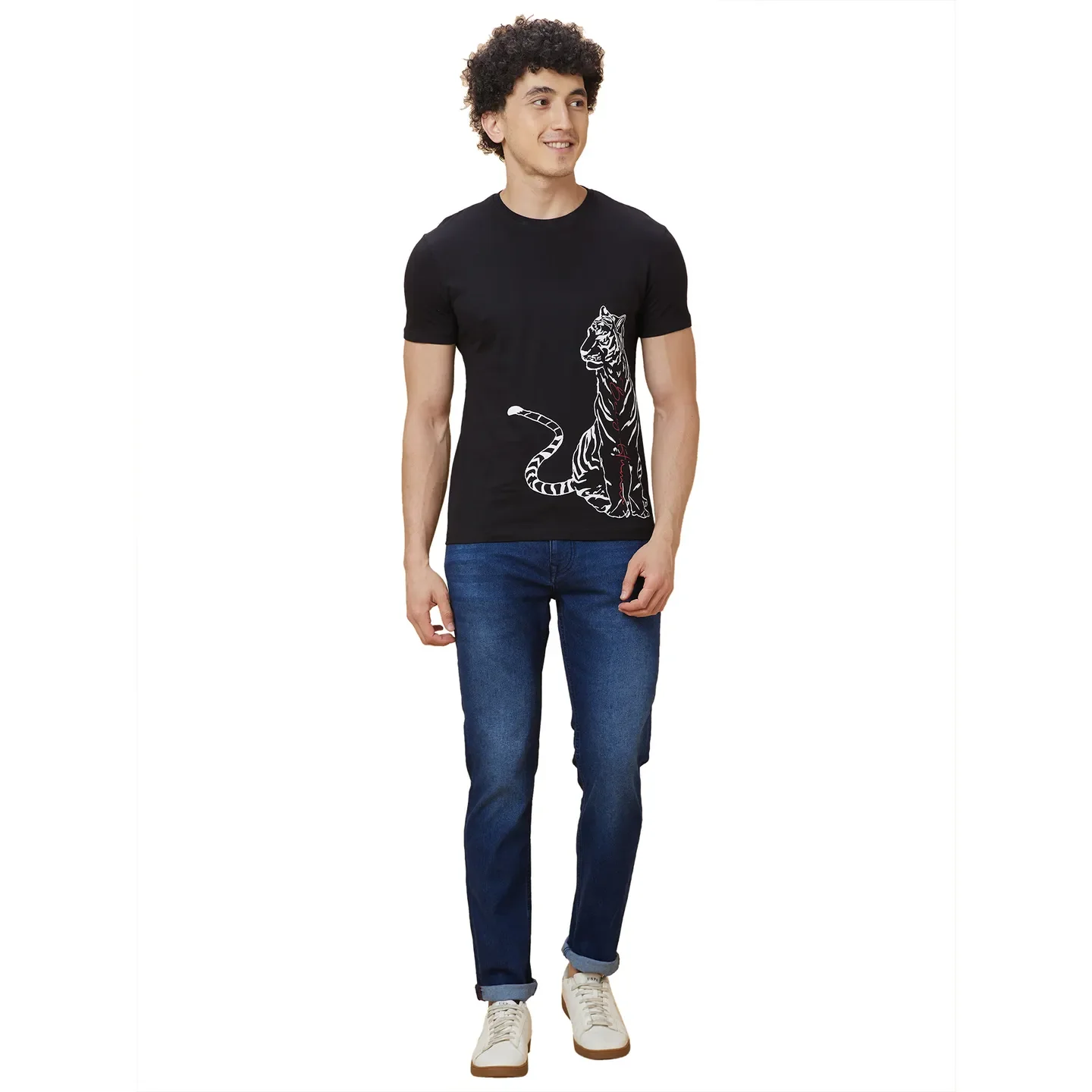 Black Regular Fit Men's Short Sleeves T-Shirt by Being Human Clothing - Image 2