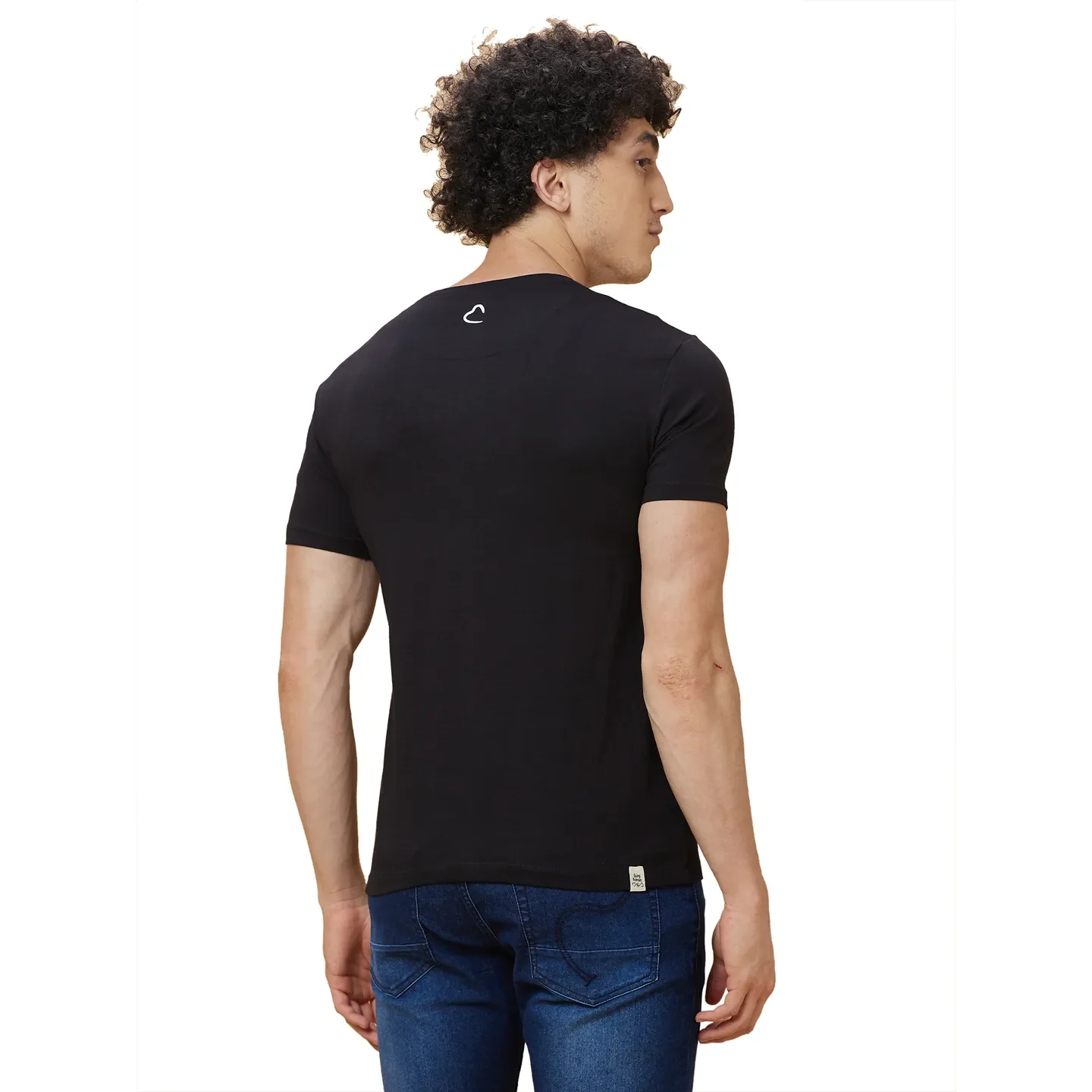 Black Regular Fit Men's Short Sleeves T-Shirt by Being Human Clothing - Image 3