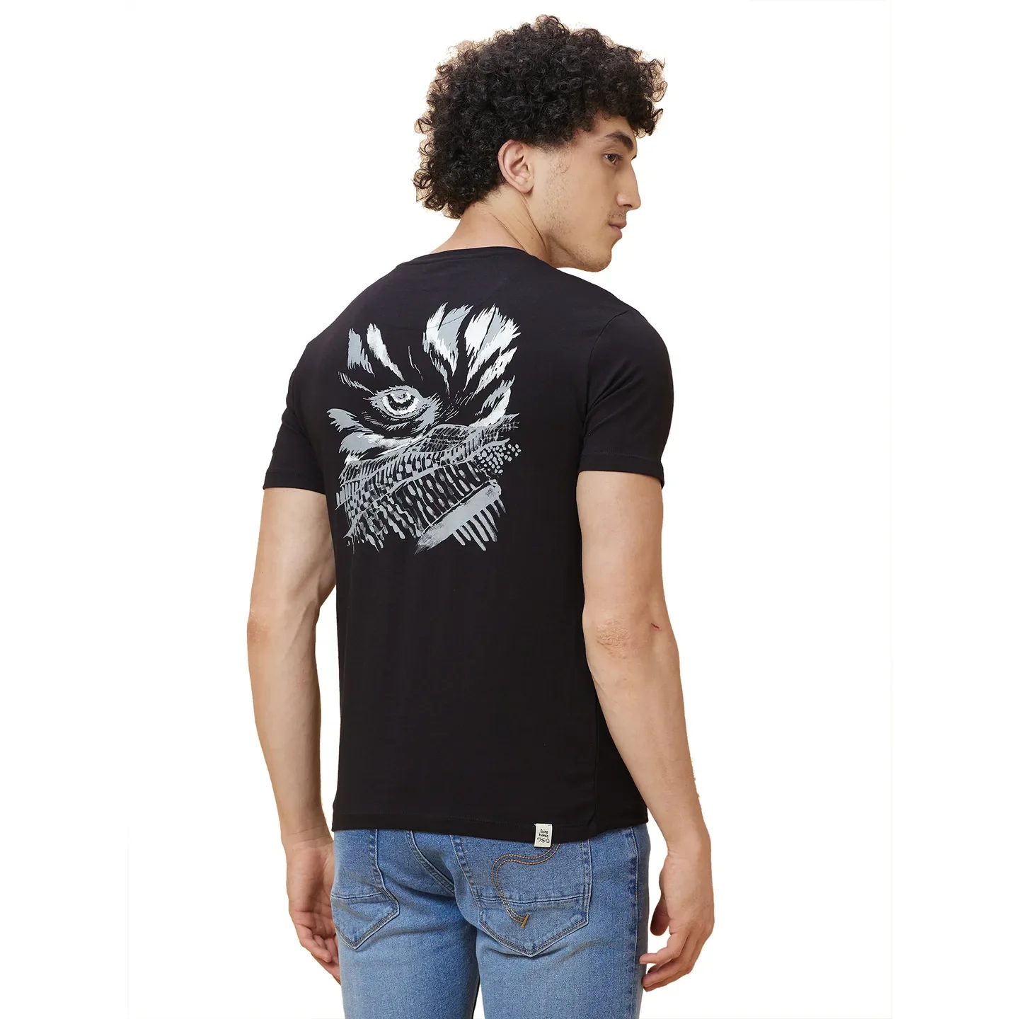 Black Regular Fit Men's Short Sleeves T-Shirt by Being Human Clothing - Image 3